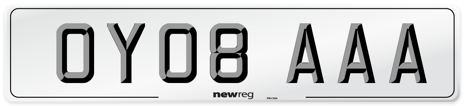 OY08 AAA Number Plate from New Reg